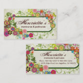 Cute Girly Retro Floral Fine Art Mode Visitekaartje (Voorkant / Achterkant)