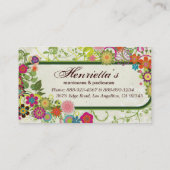 Cute Girly Retro Floral Fine Art Mode Visitekaartje (Achterkant)