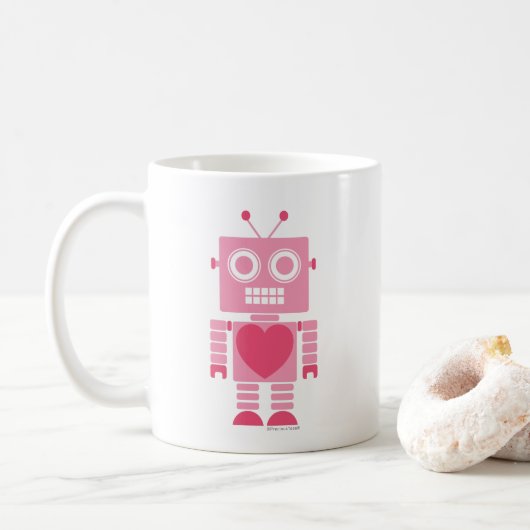 Cute Girly Robot Koffiemok (Met donut)