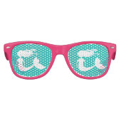 Cute girly roze mermaid Birthday party shades Kinder Zonnebril (Voorkant)