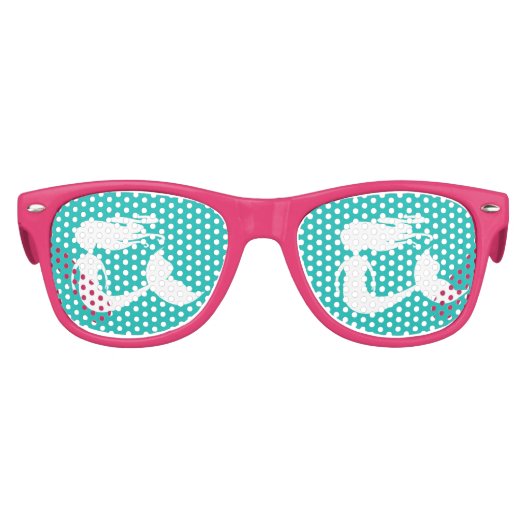Cute girly roze mermaid Birthday party shades Kinder Zonnebril (Voorkant)