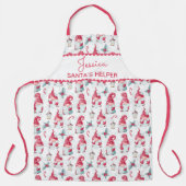 Cute Girly Santas Helper Name kerst Gnome Schort (Voorkant)