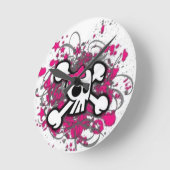 Cute Girly Skull Ronde Klok (Hoek)