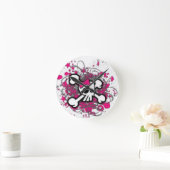 Cute Girly Skull Ronde Klok (Huis)