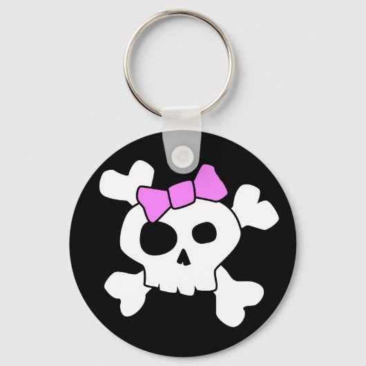 Cute Girly Skull Sleutelhanger (Voorkant)