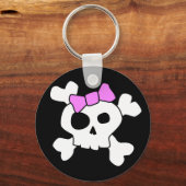 Cute Girly Skull Sleutelhanger (Voorkant)