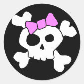 Cute Girly Skull Sticker (Voorkant)