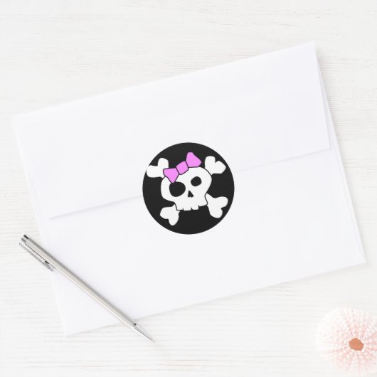 Cute Girly Skull Sticker (Envelop)