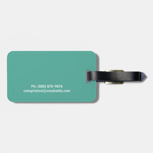 Cute Girly Spring Floral Specialized Initialen Bagagelabel (Achterkant horizontaal)