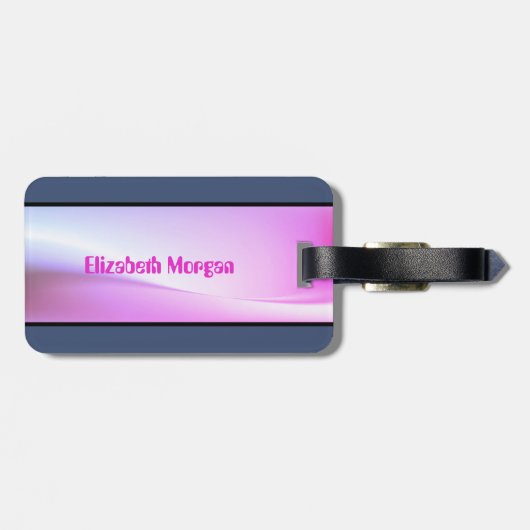 Cute Girly Stripe, Love-Personalized Bagagelabel (Achterkant horizontaal)