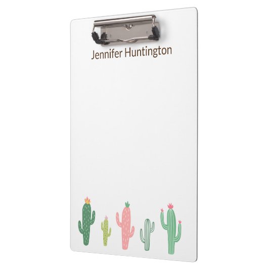 Cute Girly Succulent Cactus Personalized Klembord (Links)