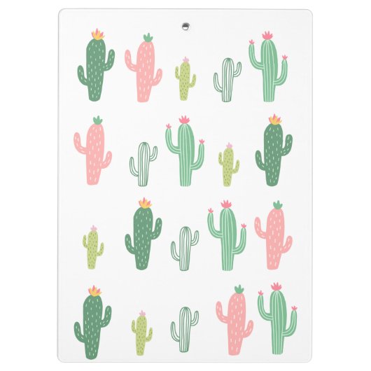 Cute Girly Succulent Cactus Personalized Klembord (Achterkant)