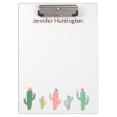 Cute Girly Succulent Cactus Personalized Klembord (Voorkant)