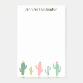 Cute Girly Succulent Cactus Personalized Post-it® Notes (Voorkant)