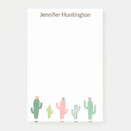 Cute Girly Succulent Cactus Personalized Post-it® Notes