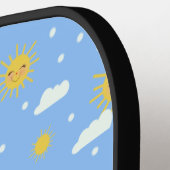 Cute Girly Sunshine and Clouds, op maat gesneden Pickleball Paddle (Links Detail)
