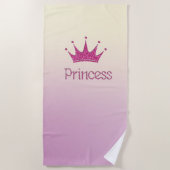 Cute Girly Tiara, Princess ,Ombre -Personalized Strandlaken (Voorkant)