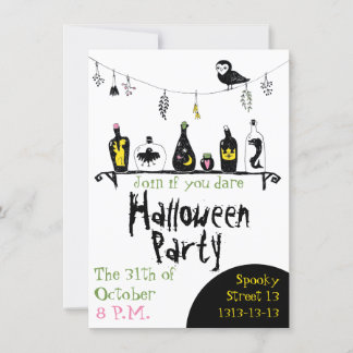 Cute girly tiener Halloween party-uitnodiging Kaart