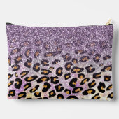 Cute girly trendy paarse faux glitter leopard etui (Achterkant)
