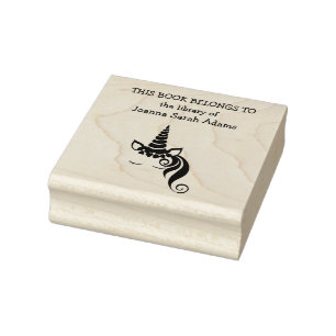 Cute Girly Unicorn Book Belangen Library Bookplaat Rubberstempel