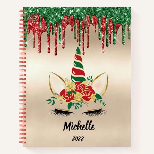 Cute Girly Unicorn-kerstcadeaulaptop Notitieboek (Voorkant)