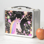 Cute Girly Unicorn Pastel Stars Persoonlijk (In situ)