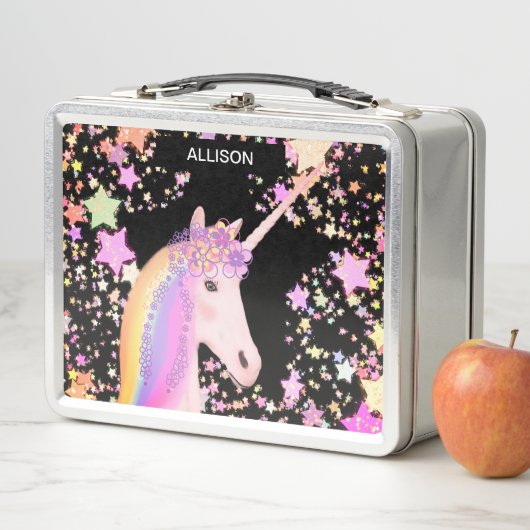 Cute Girly Unicorn Pastel Stars Persoonlijk (In situ)