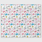 Cute Girly Unicorn Rainbow Hearts Whimsical Cadeaupapier (Vlak)