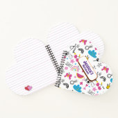 Cute Girly Unicorn Stars Rainbow Fun Voornaam Notitieboek (Binnen)