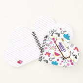 Cute Girly Unicorn Stars Rainbow Fun Voornaam Notitieboek (Binnen)