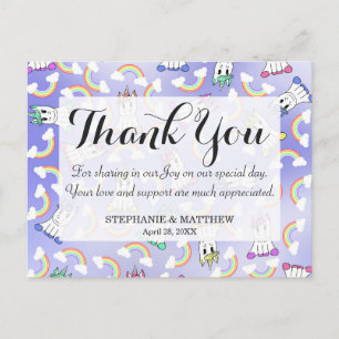 Cute Girly Unicorns en Colorful Rainbows Pattern Briefkaart