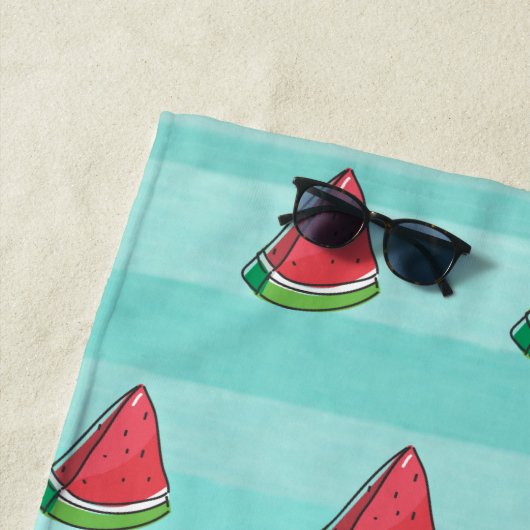 Cute Girly Watermelon Ombre - Gepersonaliseerd Strandlaken (In situ)