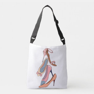 Cute Girly Waterverf Diva Glam Stilettos Crossbody Tas