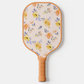 Cute Girly Waterverf Flower Floral Pattern Pickleball Paddle (Voorkant)