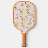 Cute Girly Waterverf Flower Floral Pattern Pickleball Paddle (Achterkant)