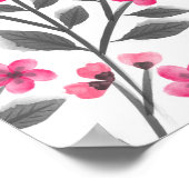 Cute girly waterverven schilderen bloesem poster (Hoek)