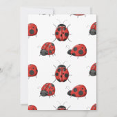 Cute Girly Whimsical Lady Bug, vierde verjaardag Kaart (Achterkant)