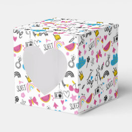 Cute Girly Whimsical Rainbow Colorful Illustrated Bedankdoosjes