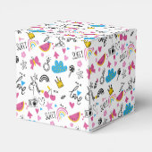 Cute Girly Whimsical Rainbow Colorful Illustrated Bedankdoosjes (Achterkant)