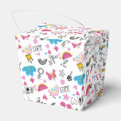 Cute Girly Whimsical Rainbow Colorful Illustrated Bedankdoosjes (Achterkant)