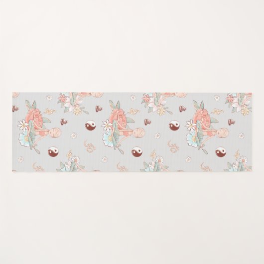 Cute Girly Zen Yoga Meditation Yin Yang Namaste Yogamat (Voorkant (horizontaal))