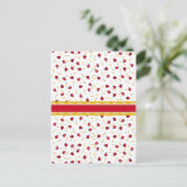 Cute girred white ladybugs stippen briefkaart (Staand voorkant)