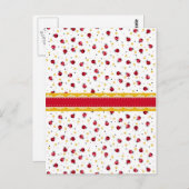 Cute girred white ladybugs stippen briefkaart (Voorkant / Achterkant)