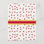 Cute girred white ladybugs stippen briefkaart (Voorkant)