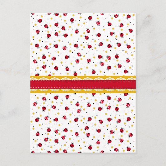 Cute girred white ladybugs stippen briefkaart (Voorkant)