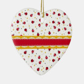 Cute girred white ladybugs stippen keramisch ornament (Rechts)