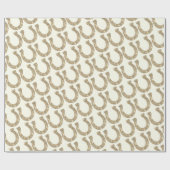 Cute Glam Hoefijzer Goud Wit Glitters Cadeaupapier (Vlak)