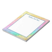 Cute Glam Rainbow Glitter Persoonlijk Notitieblok (Linkerzijde)