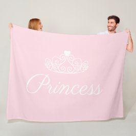 Cute Glamoureuze Girly Pink Princess Tiara Fleece Deken