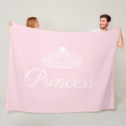 Cute Glamoureuze Girly Pink Princess Tiara Fleece Deken (In situ)